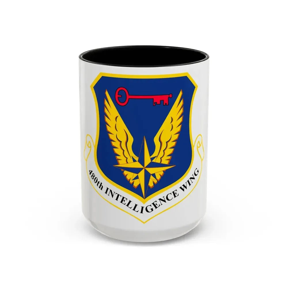 480th Intelligence Wing (U.S. Air Force) Accent Coffee Mug 15oz Black - Go Mug Yourself