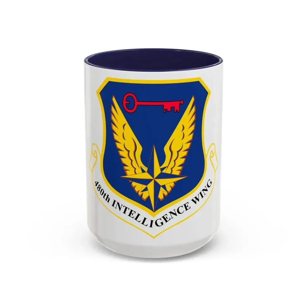 480th Intelligence Wing (U.S. Air Force) Accent Coffee Mug 15oz Navy - Go Mug Yourself