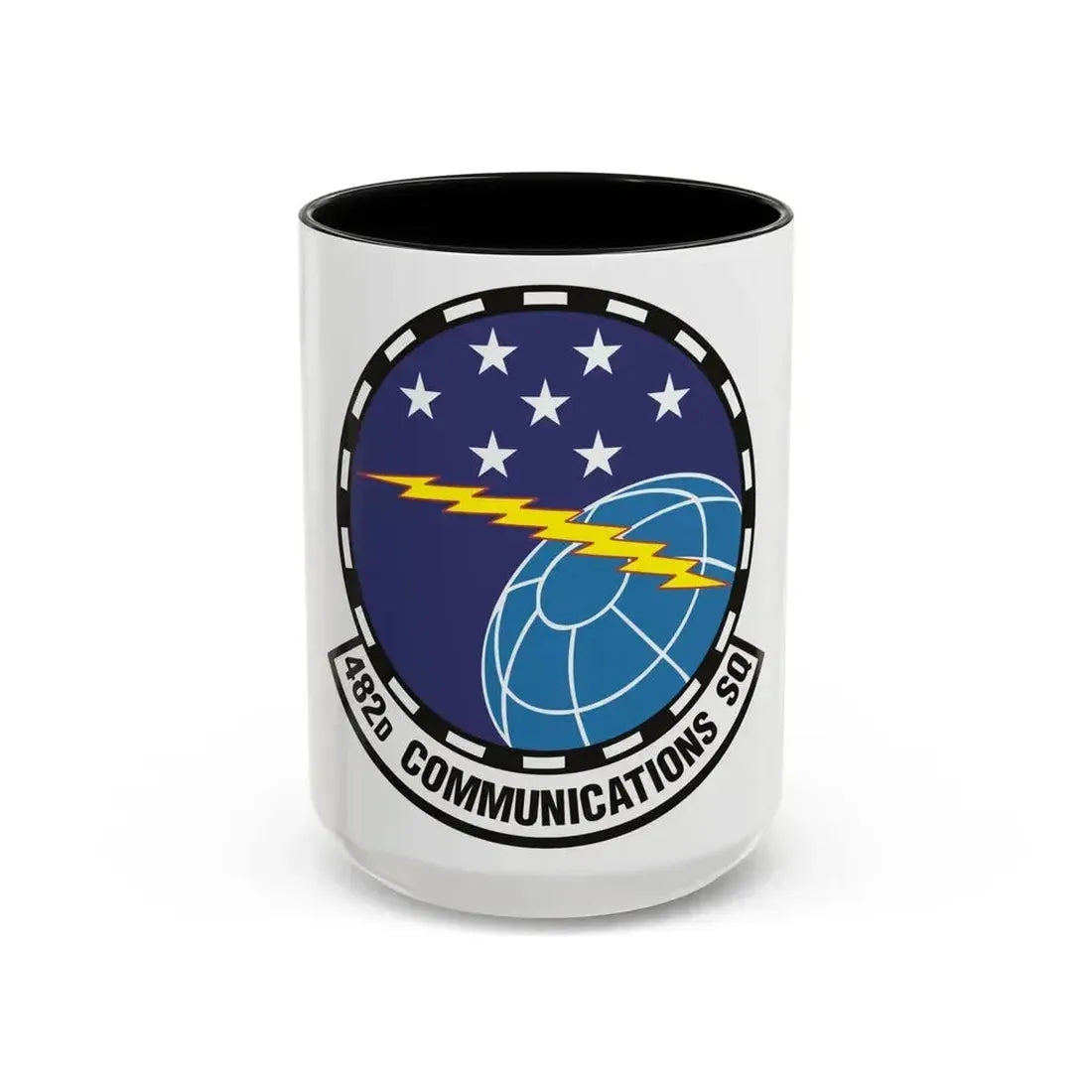 482d Communications Squadron (U.S. Air Force) Accent Coffee Mug 15oz Black - Go Mug Yourself