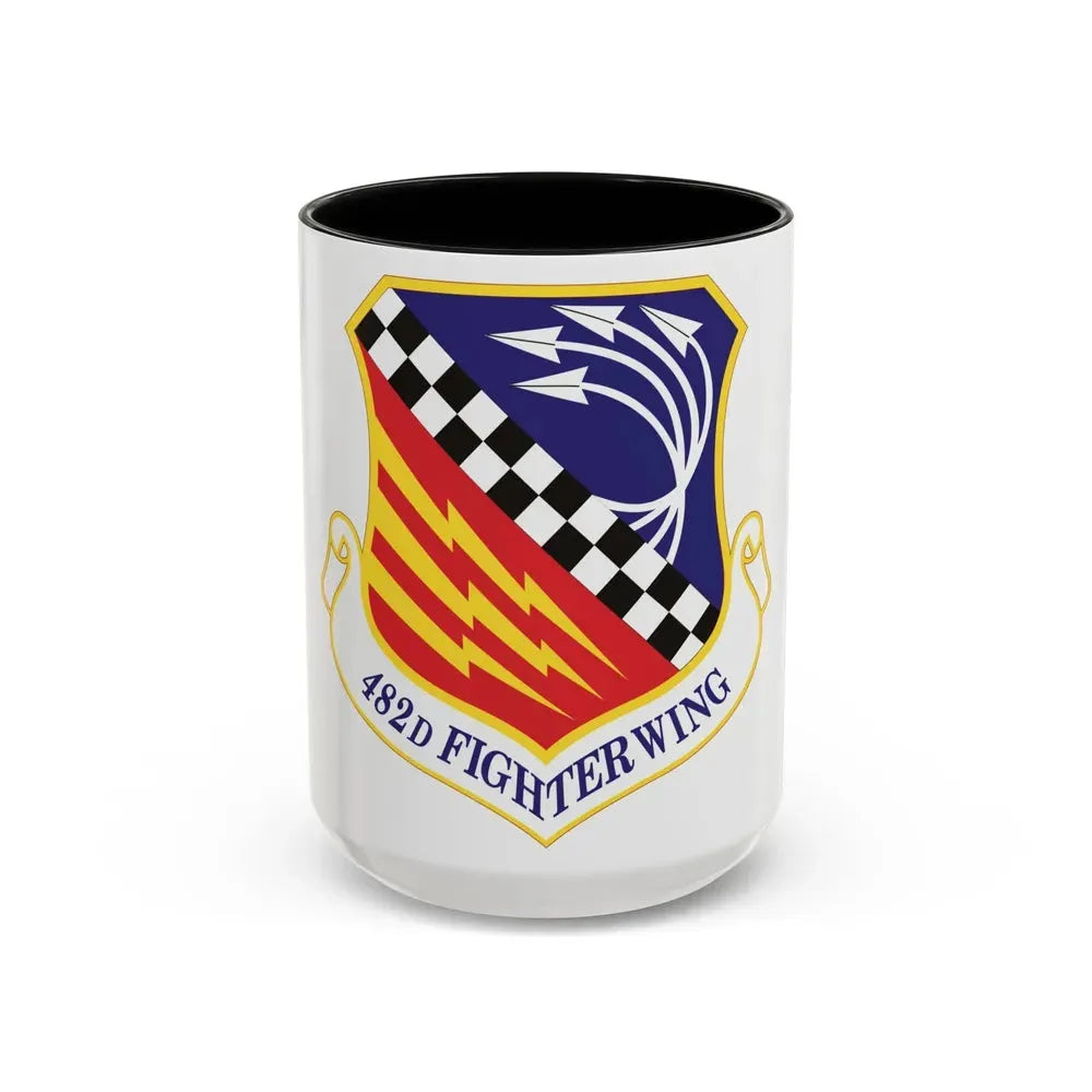 482d Fighter Wing (U.S. Air Force) Accent Coffee Mug 15oz Black - Go Mug Yourself