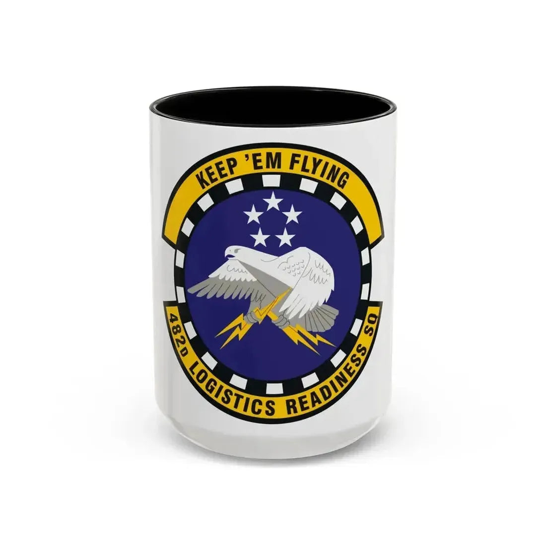 482d Logistics Readiness Squadron (U.S. Air Force) Accent Coffee Mug 15oz Black - Go Mug Yourself