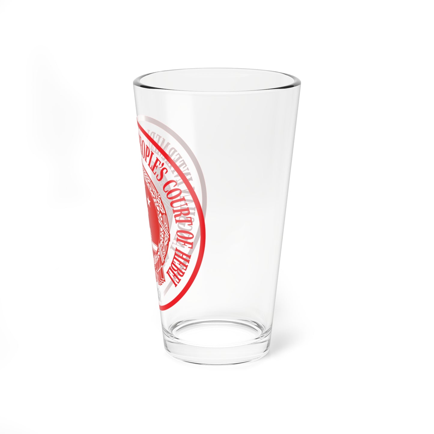 Translated Sample Seal of the Tangshan Intermediate Peoples Court of Hebei (China) (Coat of Arms) Pint Glass 16oz