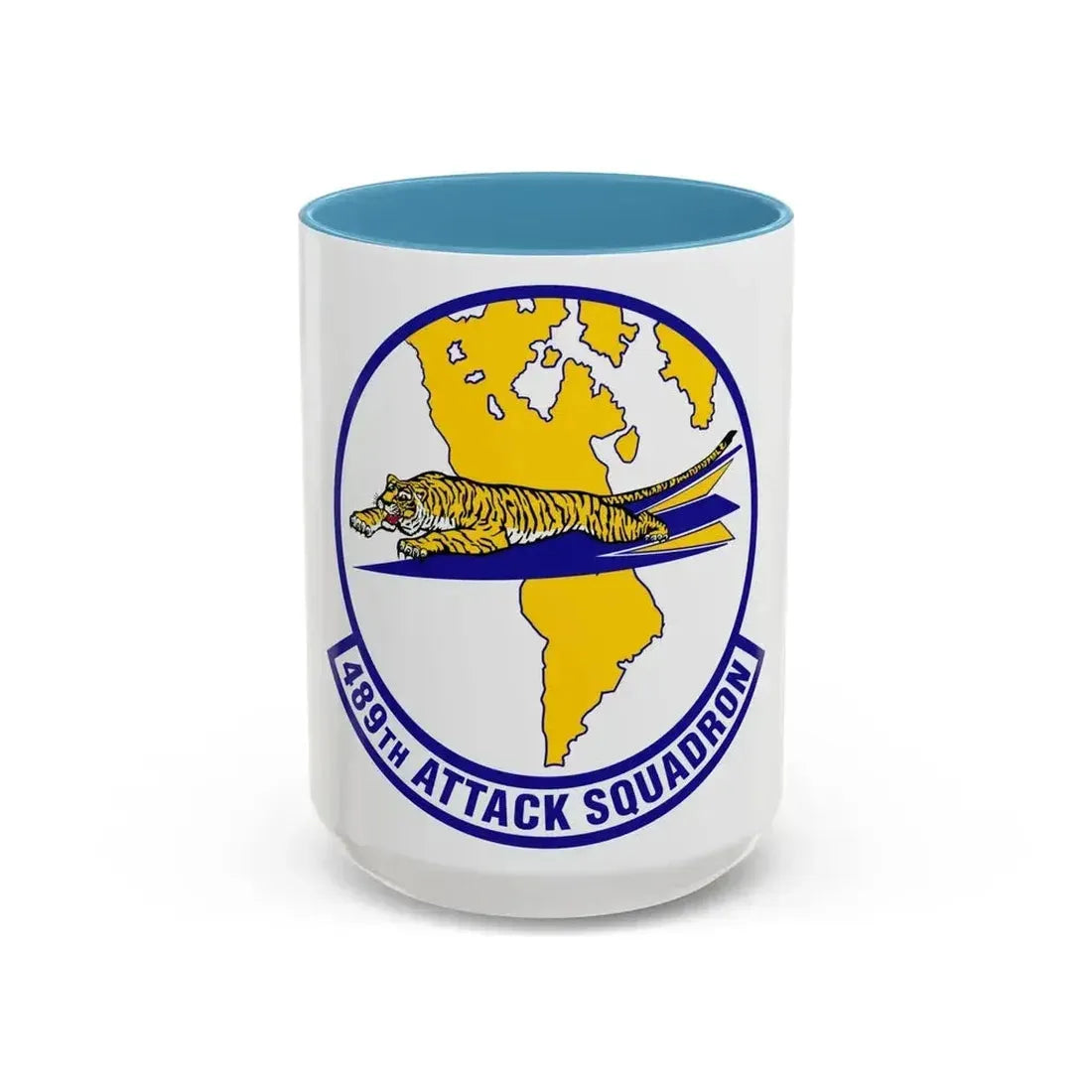 489 Attack Sq ACC (U.S. Air Force) Accent Coffee Mug 15oz Light Blue - Go Mug Yourself