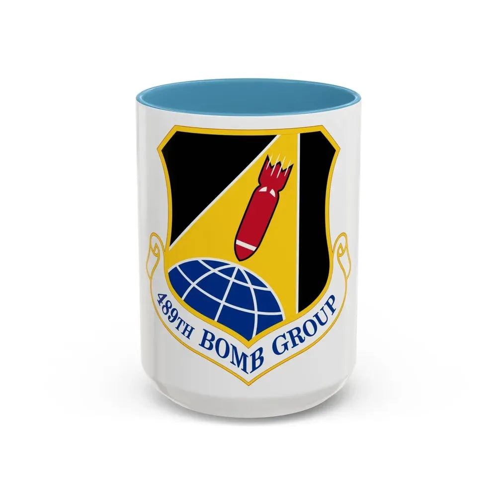 489 Bomb Group AFRC (U.S. Air Force) Accent Coffee Mug 15oz Light Blue - Go Mug Yourself