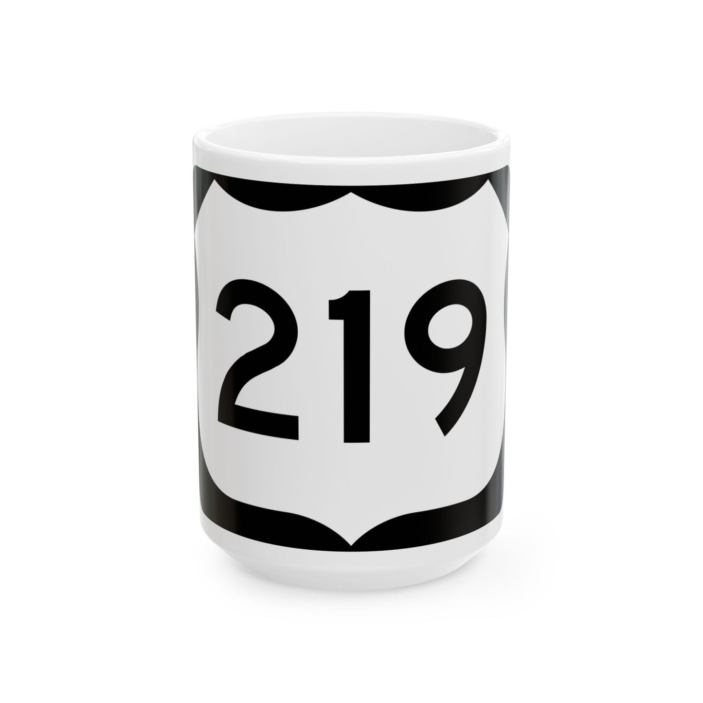 US 219 NY (New York) (Road Sign) White Coffee Mug