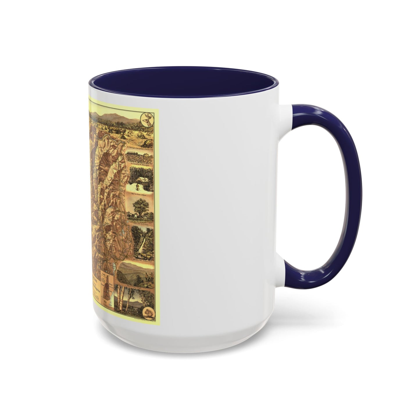 USA - New Hampshire's White Mountains (1937) (Map) Accent Coffee Mug-Go Mug Yourself