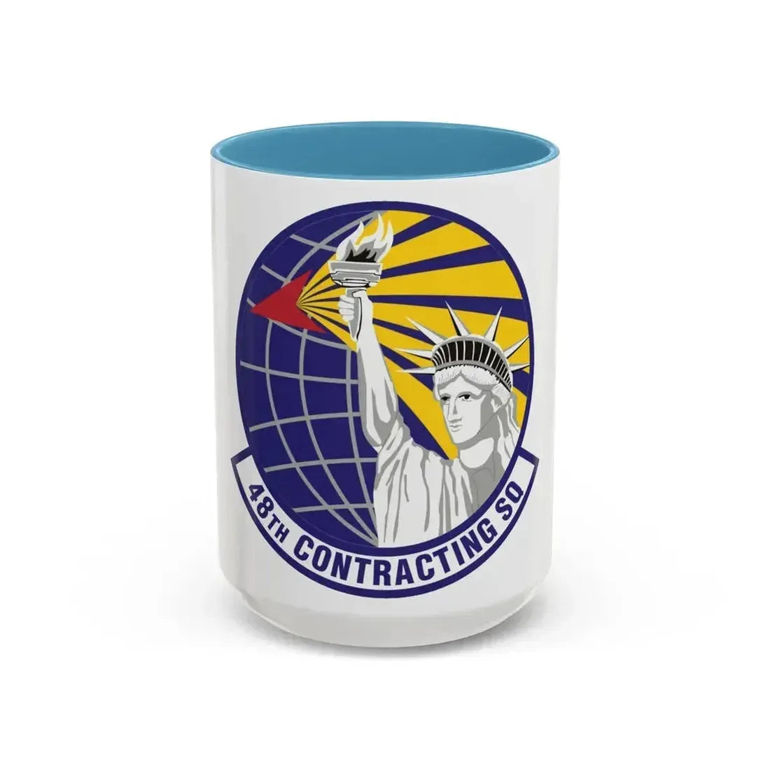 48th Contracting Squadron (U.S. Air Force) Accent Coffee Mug 15oz Light Blue - Go Mug Yourself