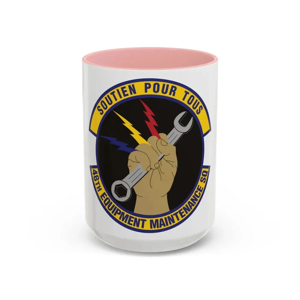 48th Equipment Maintenance Squadron (U.S. Air Force) Accent Coffee Mug 15oz Pink - Go Mug Yourself