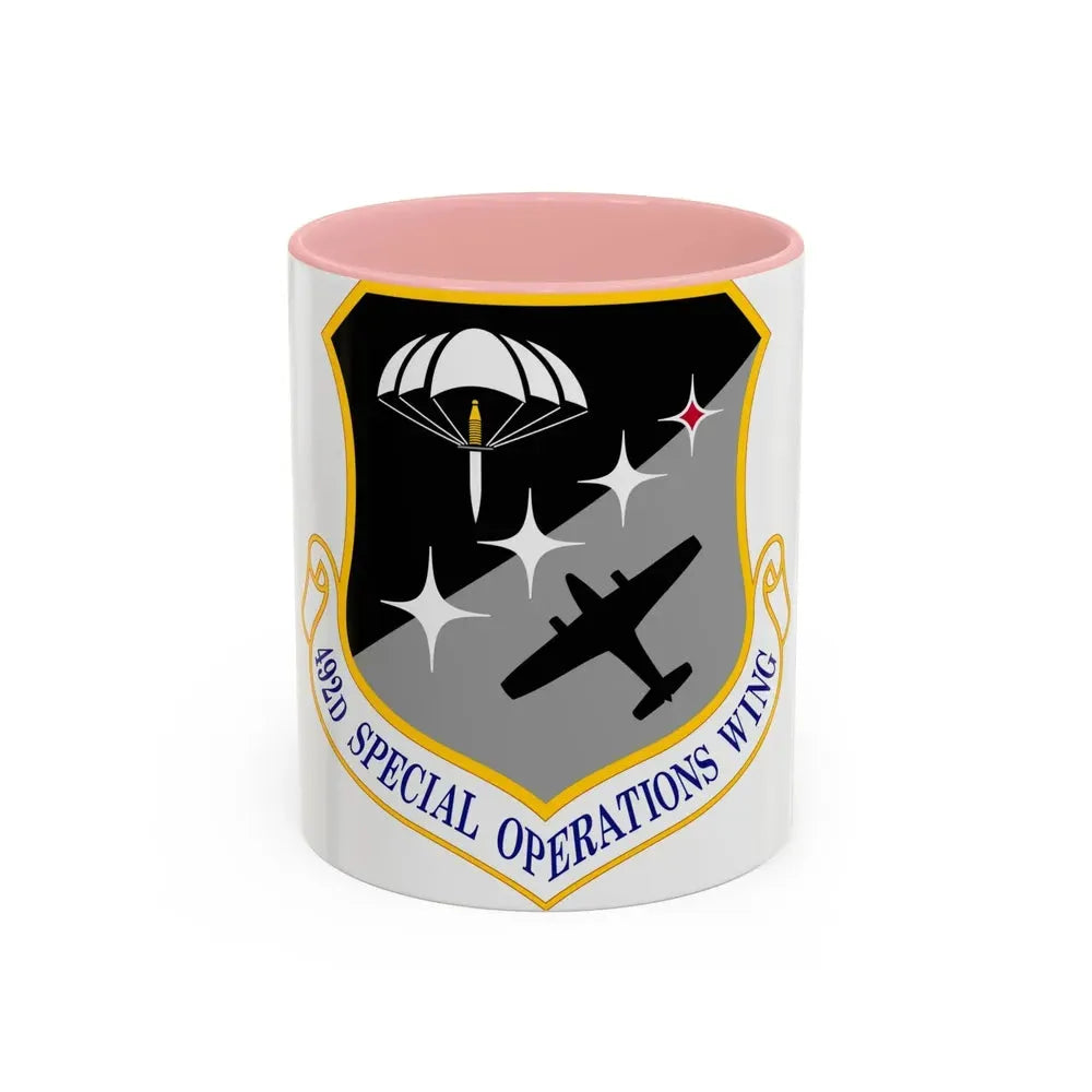 492 Special Operations Wing AFSOC (U.S. Air Force) Accent Coffee Mug 11oz Pink - Go Mug Yourself