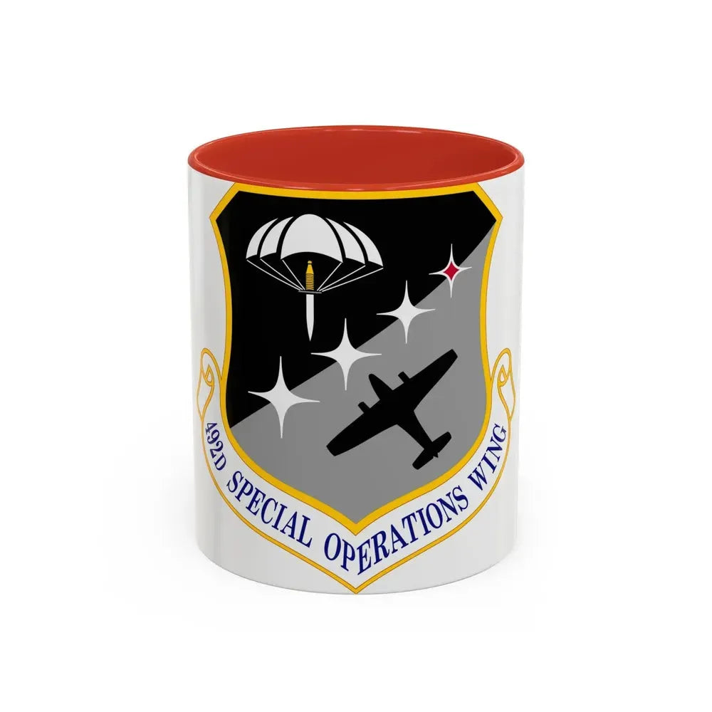 492 Special Operations Wing AFSOC (U.S. Air Force) Accent Coffee Mug 11oz Red - Go Mug Yourself