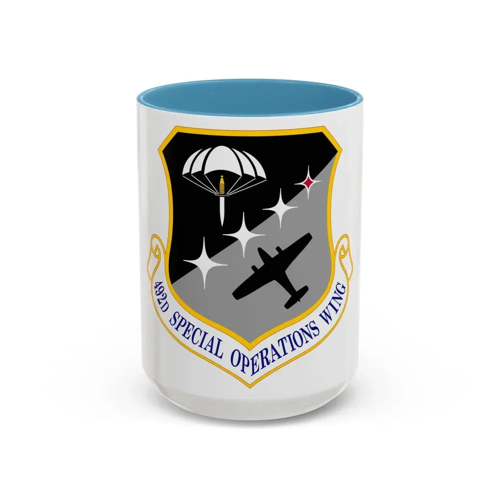 492 Special Operations Wing AFSOC (U.S. Air Force) Accent Coffee Mug 15oz Light Blue - Go Mug Yourself