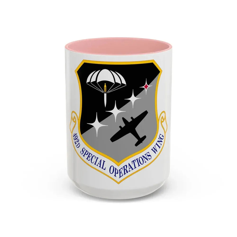 492 Special Operations Wing AFSOC (U.S. Air Force) Accent Coffee Mug 15oz Pink - Go Mug Yourself