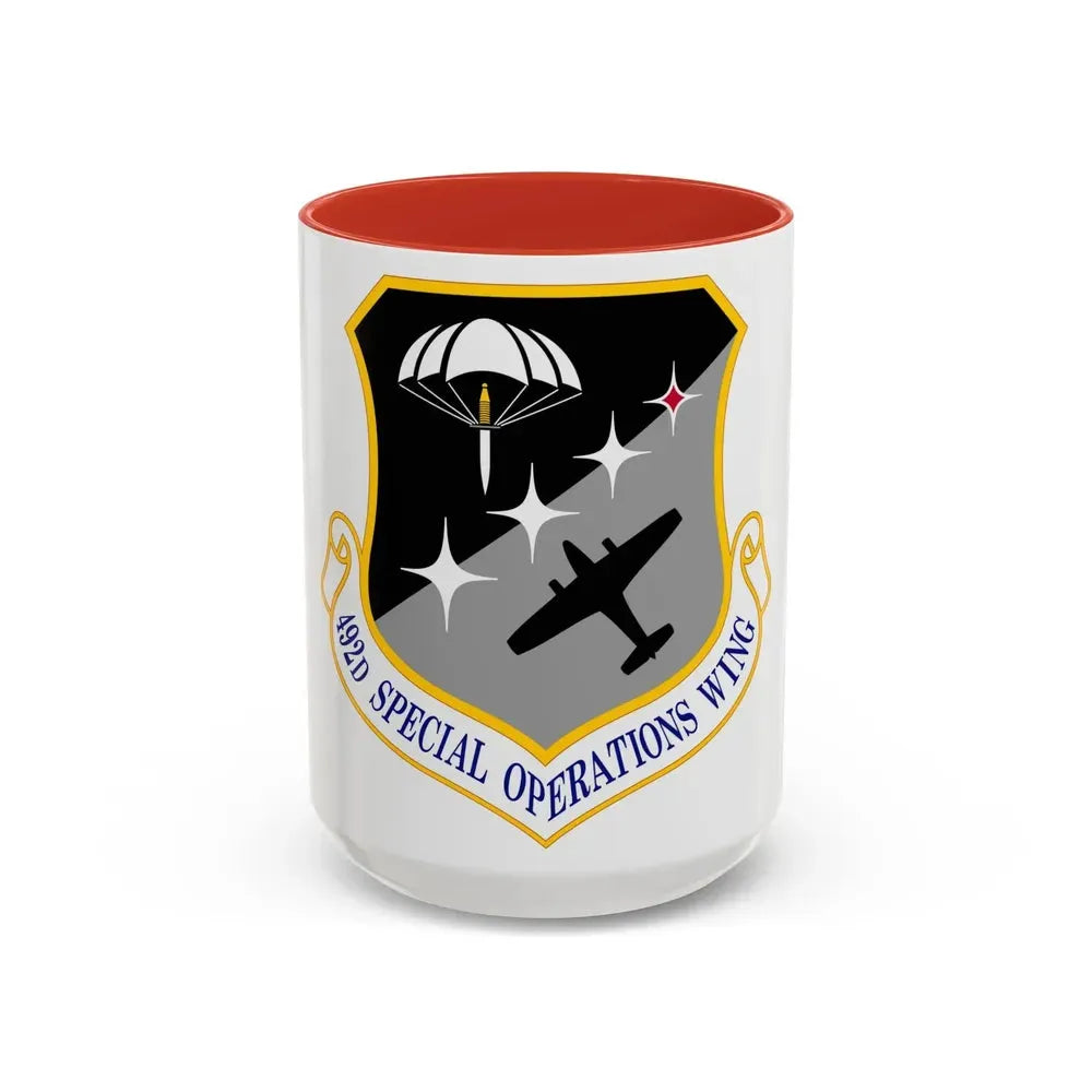 492 Special Operations Wing AFSOC (U.S. Air Force) Accent Coffee Mug 15oz Red - Go Mug Yourself