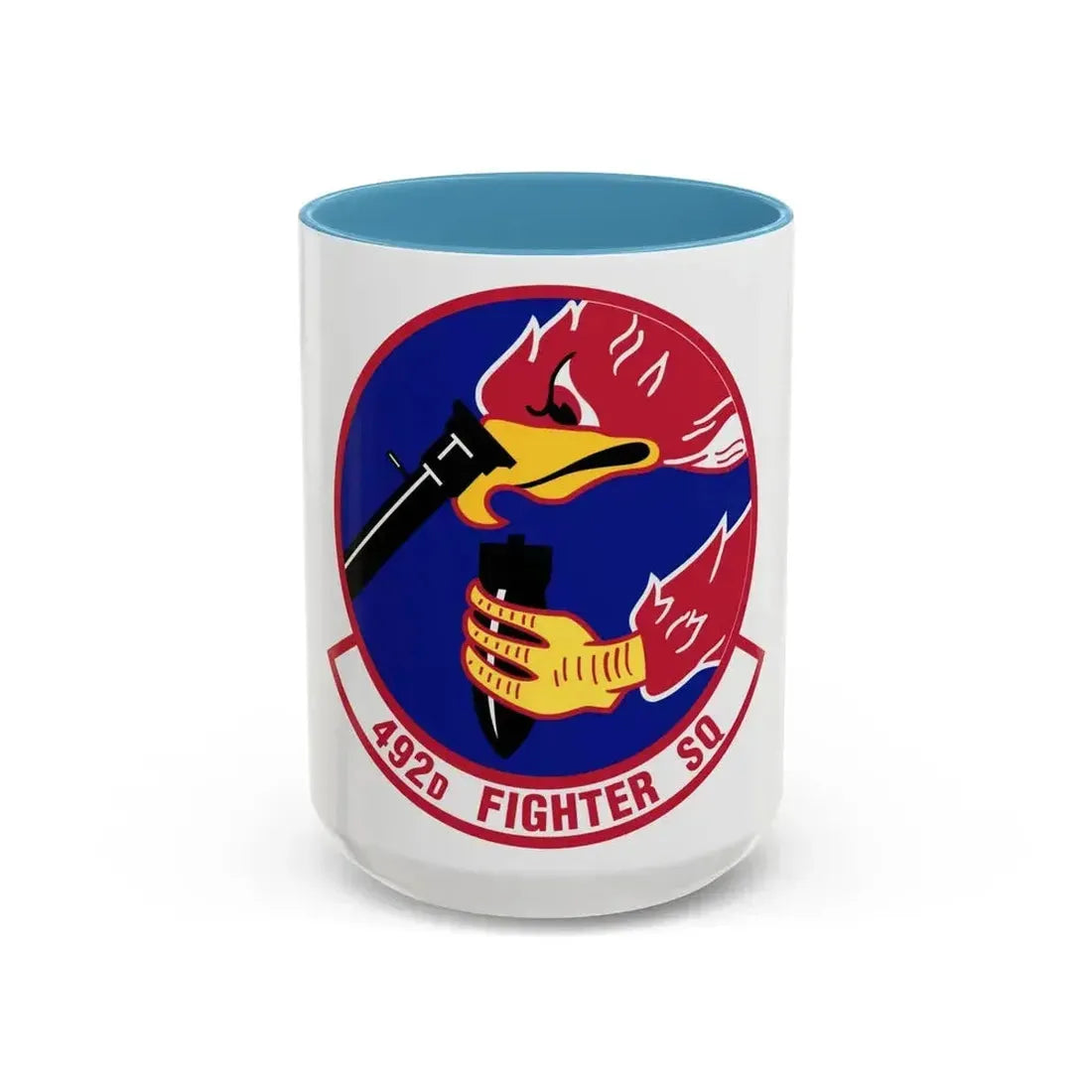 492d Fighter Squadron (U.S. Air Force) Accent Coffee Mug 15oz Light Blue - Go Mug Yourself