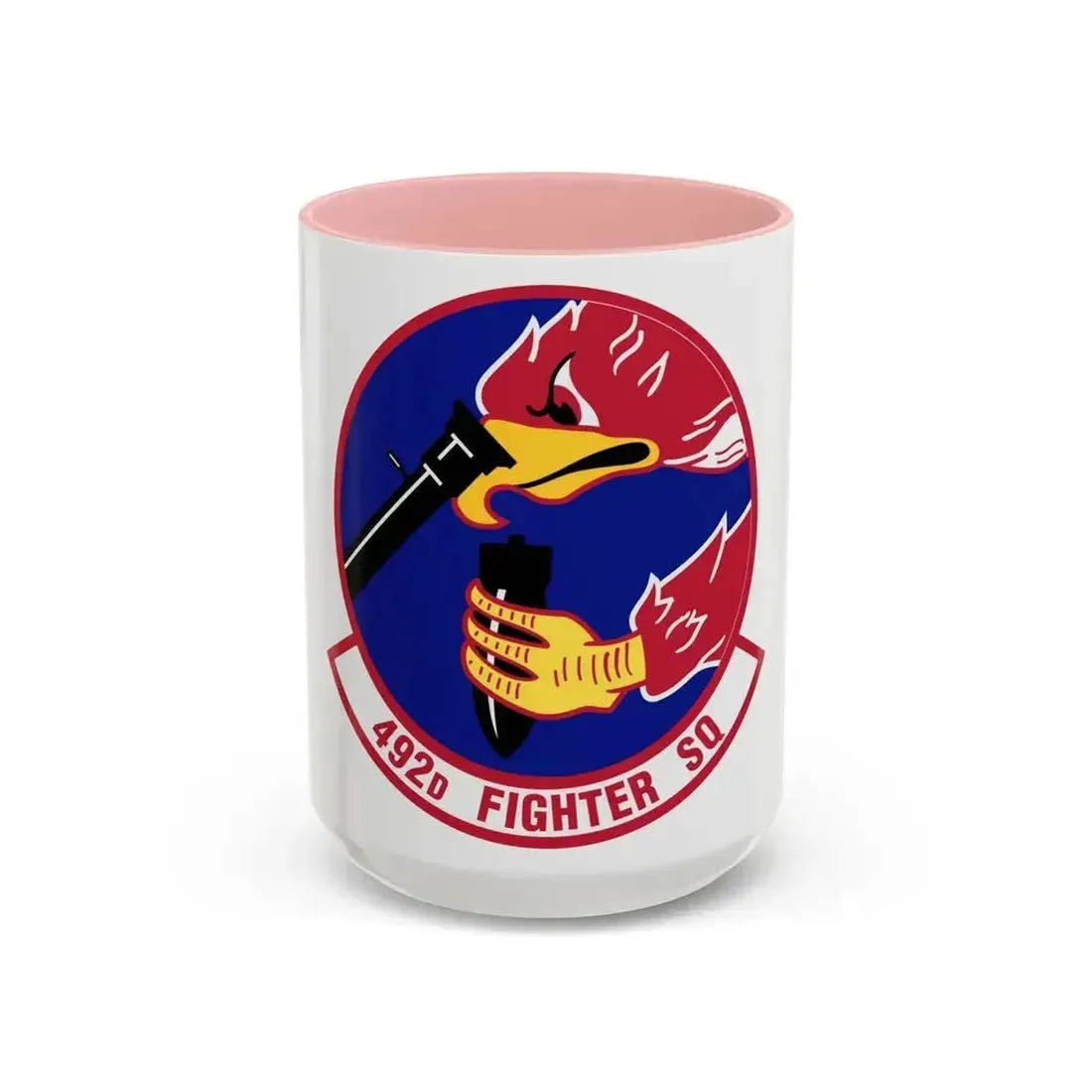 492d Fighter Squadron (U.S. Air Force) Accent Coffee Mug 15oz Pink - Go Mug Yourself