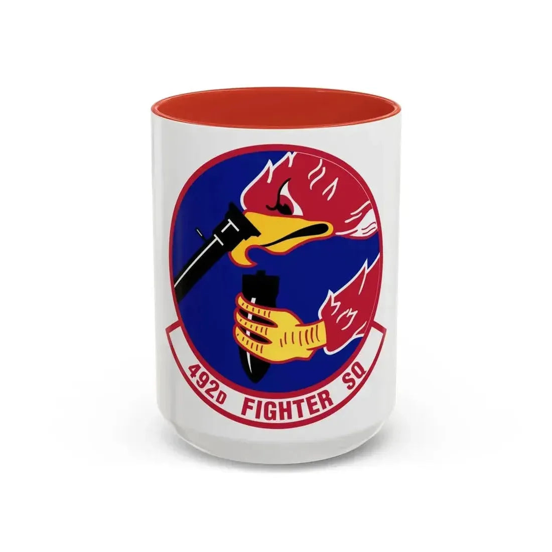 492d Fighter Squadron (U.S. Air Force) Accent Coffee Mug 15oz Red - Go Mug Yourself