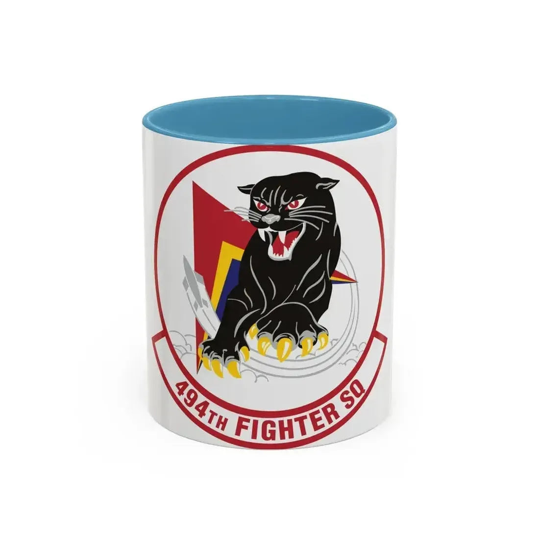 494th Fighter Squadron (U.S. Air Force) Accent Coffee Mug 11oz Light Blue - Go Mug Yourself