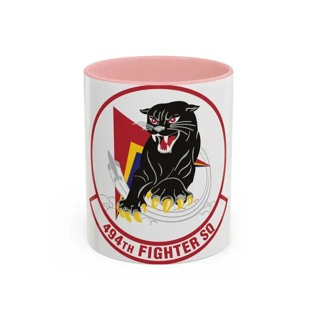 494th Fighter Squadron (U.S. Air Force) Accent Coffee Mug 11oz Pink - Go Mug Yourself