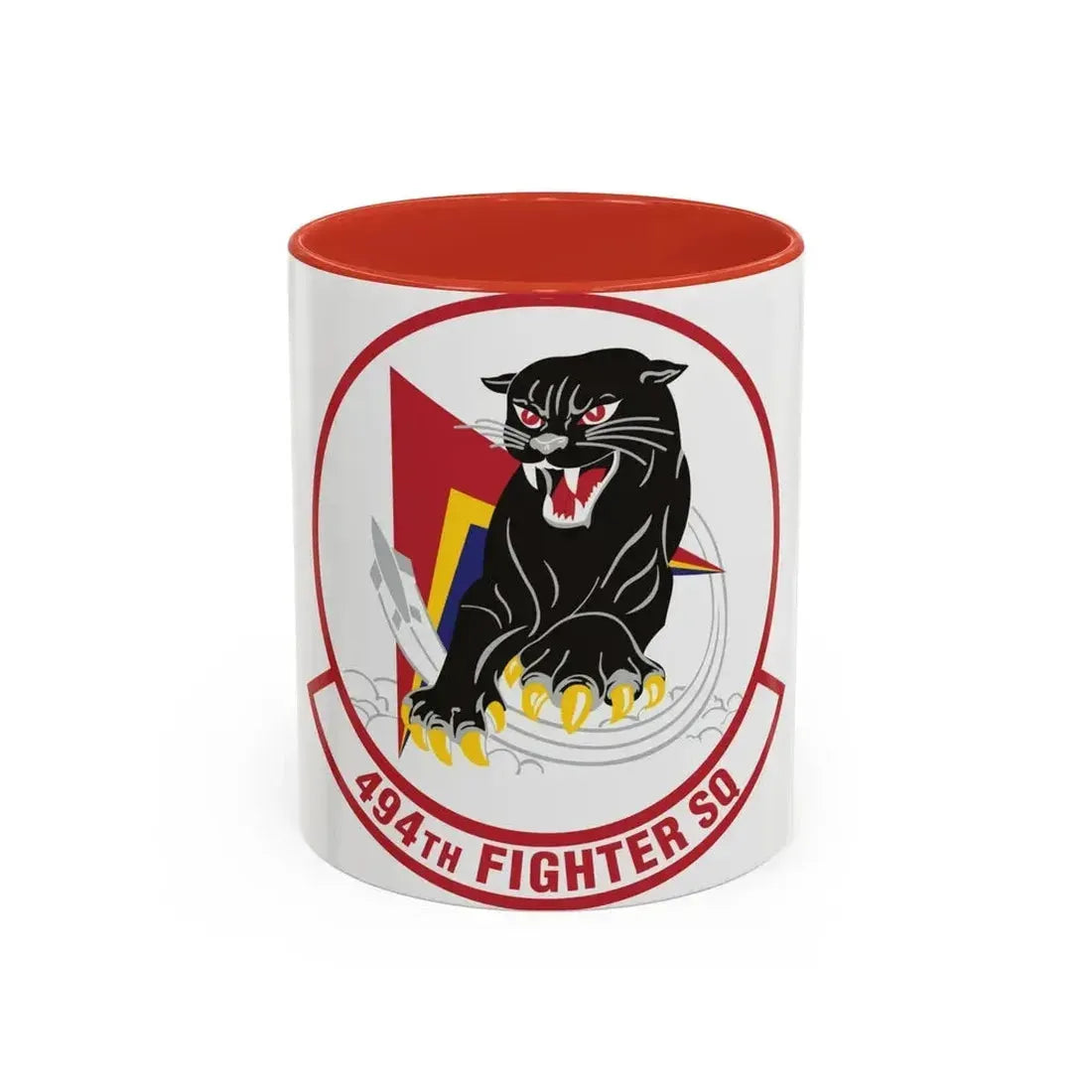 494th Fighter Squadron (U.S. Air Force) Accent Coffee Mug 11oz Red - Go Mug Yourself