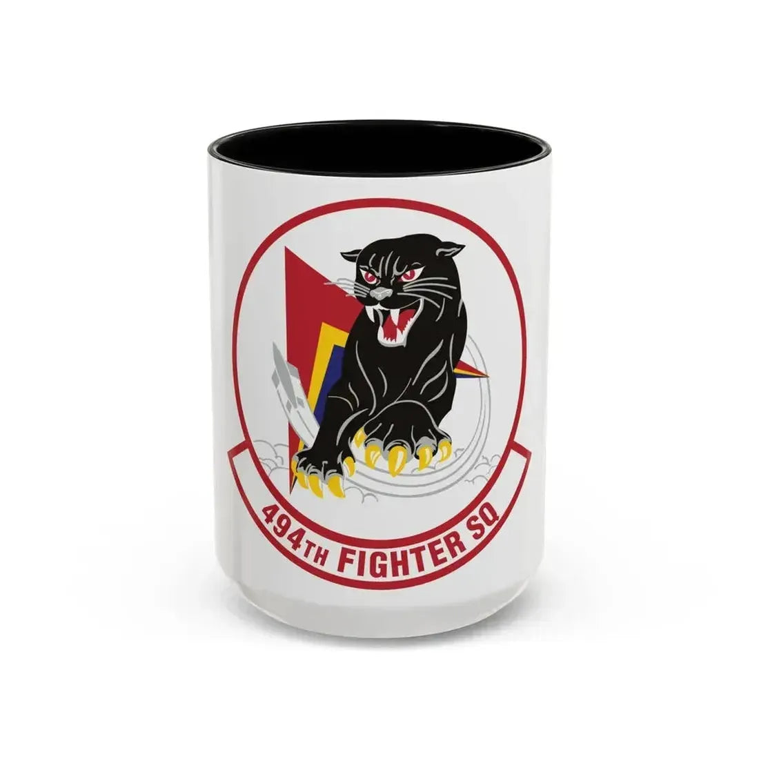 494th Fighter Squadron (U.S. Air Force) Accent Coffee Mug 15oz Black - Go Mug Yourself