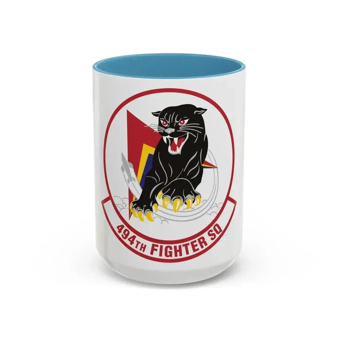494th Fighter Squadron (U.S. Air Force) Accent Coffee Mug 15oz Light Blue - Go Mug Yourself