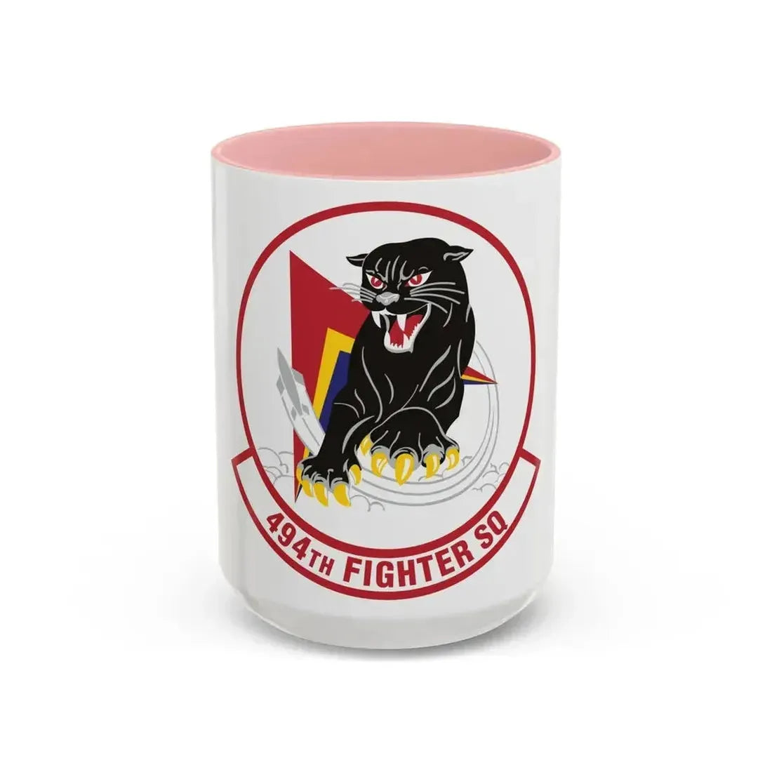 494th Fighter Squadron (U.S. Air Force) Accent Coffee Mug 15oz Pink - Go Mug Yourself