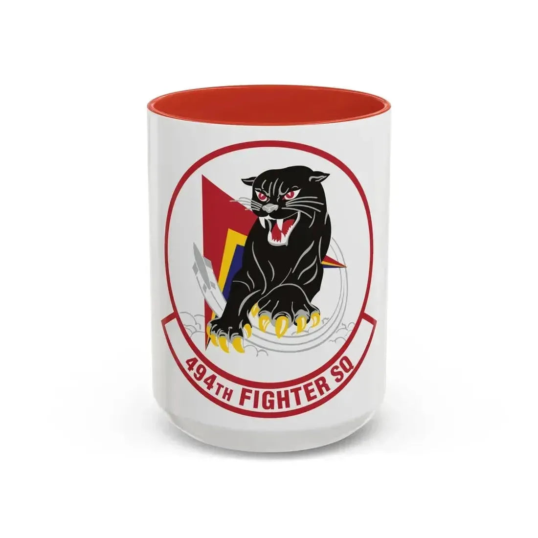 494th Fighter Squadron (U.S. Air Force) Accent Coffee Mug 15oz Red - Go Mug Yourself