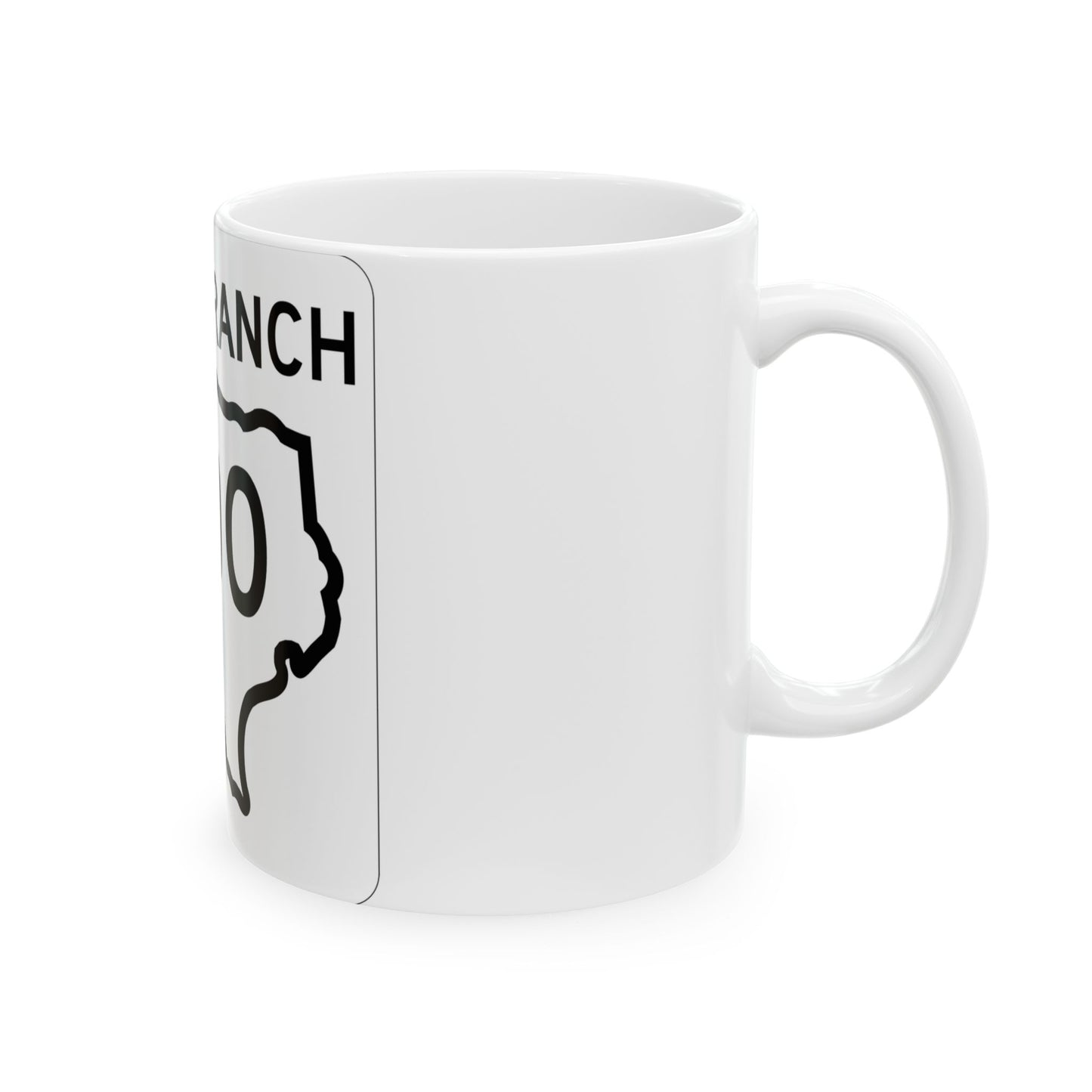 Texas RM 00 1956 template (Texas) (Road Sign) White Coffee Mug