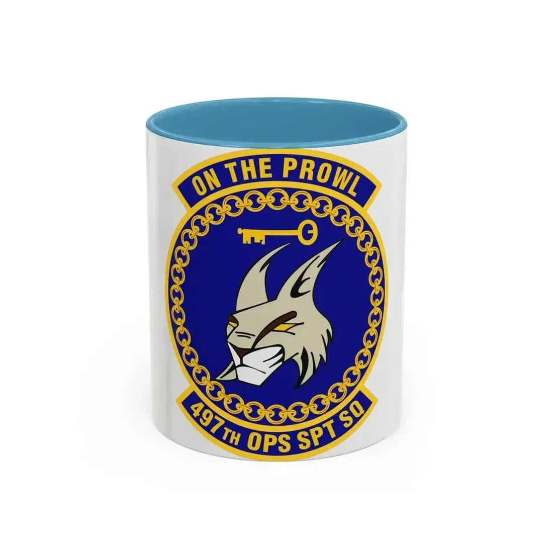 497 Operations Support Squadron ACC (U.S. Air Force) Accent Coffee Mug 11oz Light Blue - Go Mug Yourself