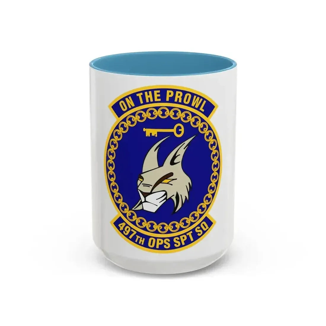 497 Operations Support Squadron ACC (U.S. Air Force) Accent Coffee Mug 15oz Light Blue - Go Mug Yourself