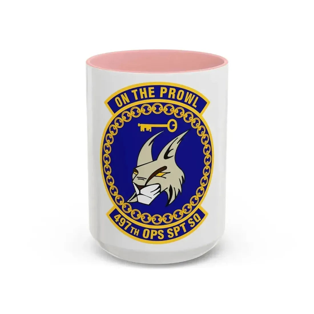 497 Operations Support Squadron ACC (U.S. Air Force) Accent Coffee Mug 15oz Pink - Go Mug Yourself