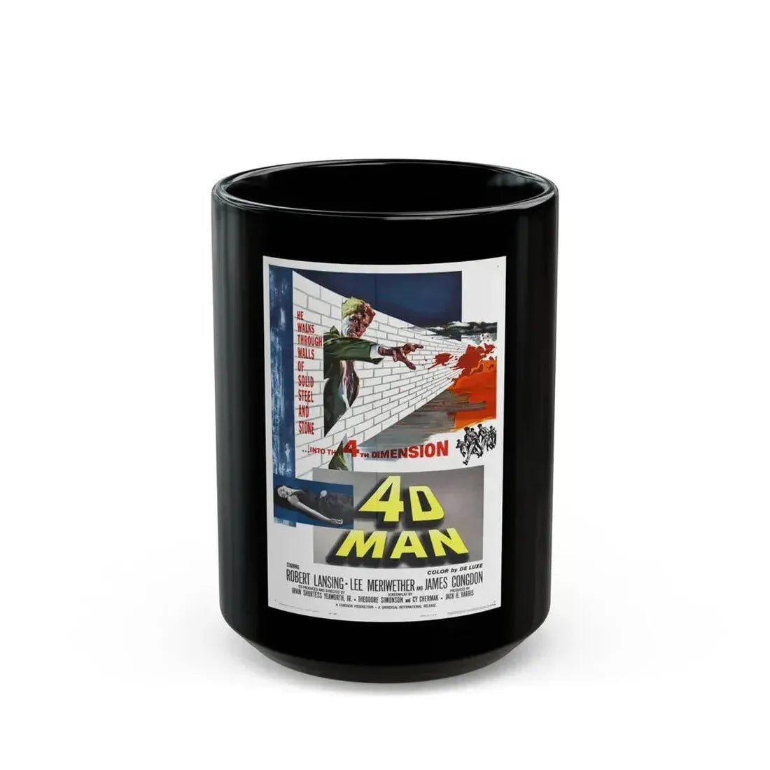 4D MAN 1959 Movie Poster - Black Coffee Mug 15oz - Go Mug Yourself