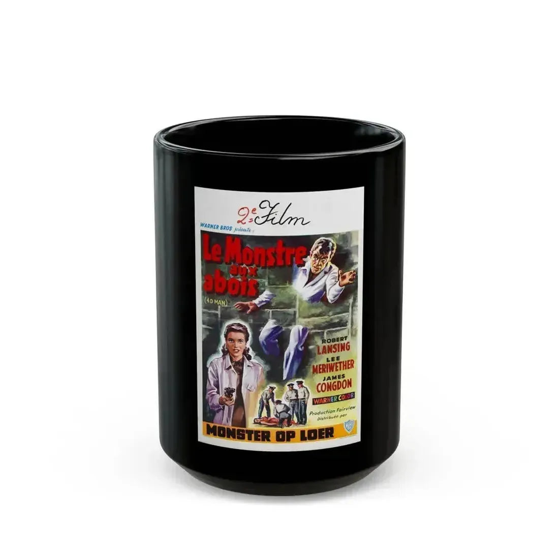 4D MAN (BELGIAN) 1959 Movie Poster - Black Coffee Mug 15oz - Go Mug Yourself