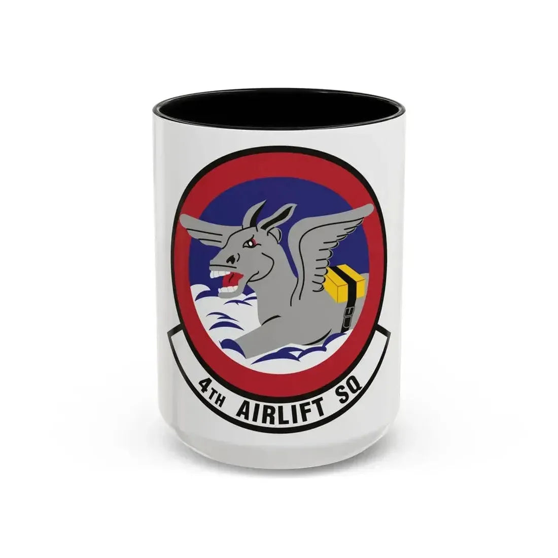 4th Airlift Squadron (U.S. Air Force) Accent Coffee Mug 15oz Black - Go Mug Yourself