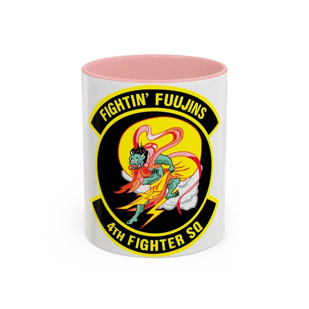 4th Fighter SQ Fightin' Fuujins (U.S. Air Force) Accent Coffee Mug 11oz Pink - Go Mug Yourself