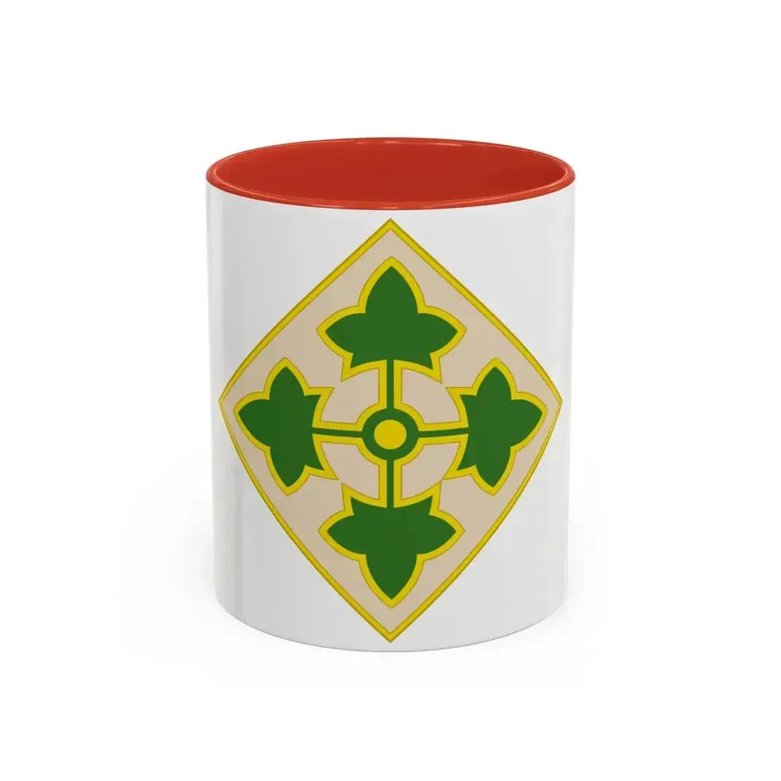 4th Infantry Division CSIB2 (U.S. Army) Accent Coffee Mug 11oz Red - Go Mug Yourself