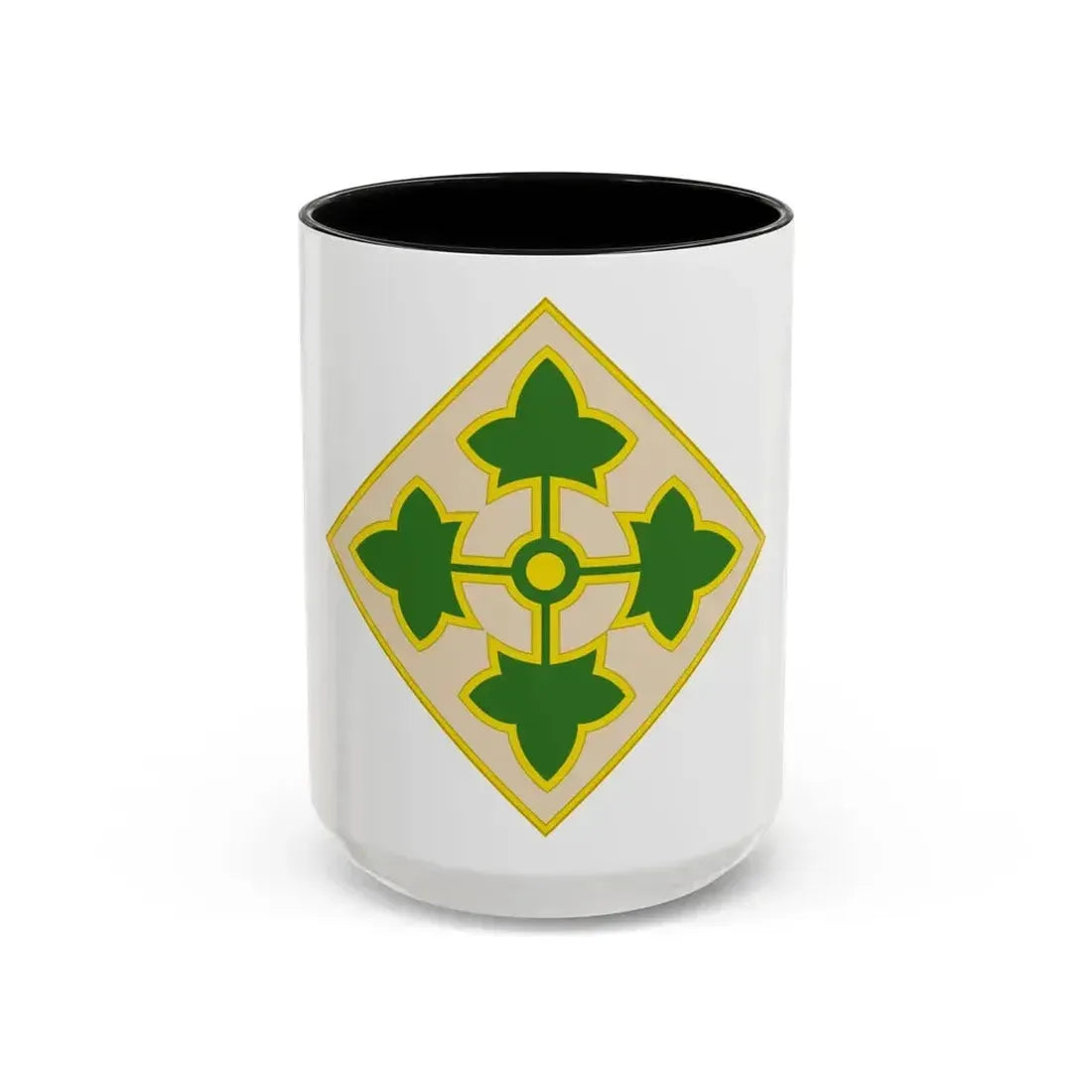 4th Infantry Division CSIB2 (U.S. Army) Accent Coffee Mug 15oz Black - Go Mug Yourself