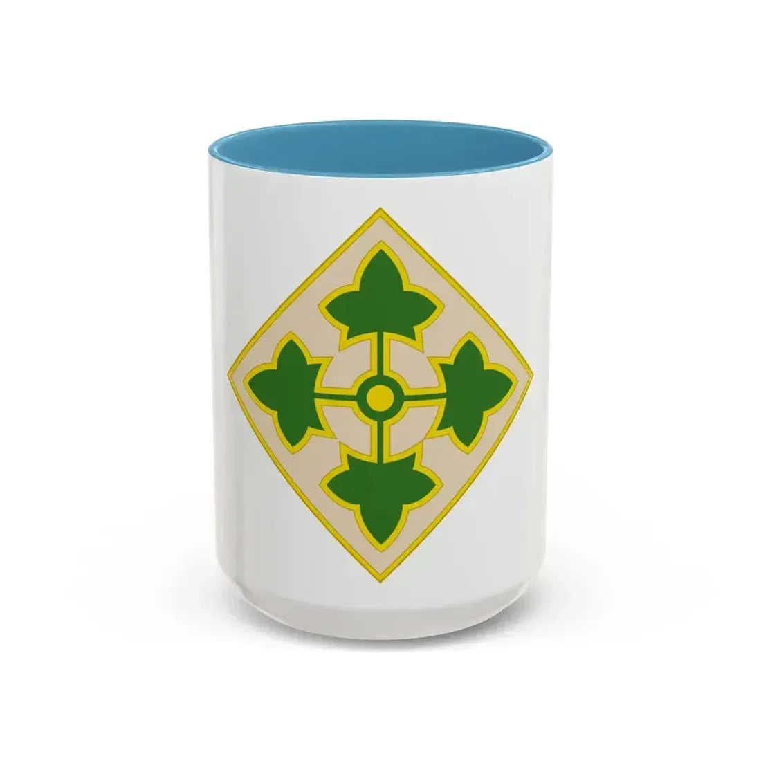 4th Infantry Division CSIB2 (U.S. Army) Accent Coffee Mug 15oz Light Blue - Go Mug Yourself