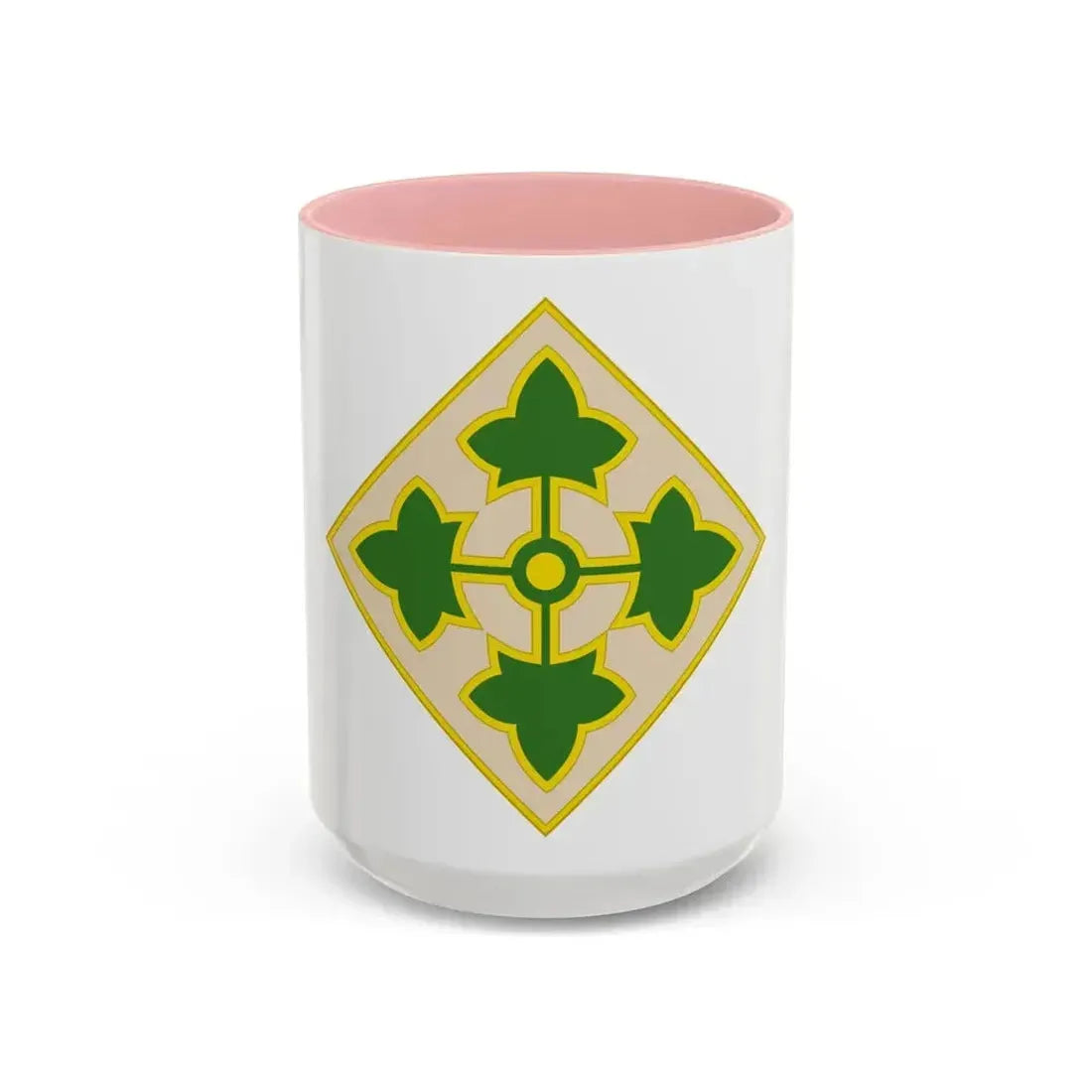 4th Infantry Division CSIB2 (U.S. Army) Accent Coffee Mug 15oz Pink - Go Mug Yourself