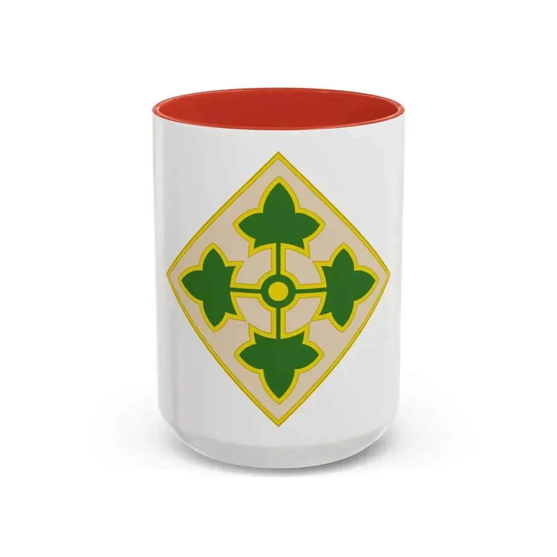 4th Infantry Division CSIB2 (U.S. Army) Accent Coffee Mug 15oz Red - Go Mug Yourself