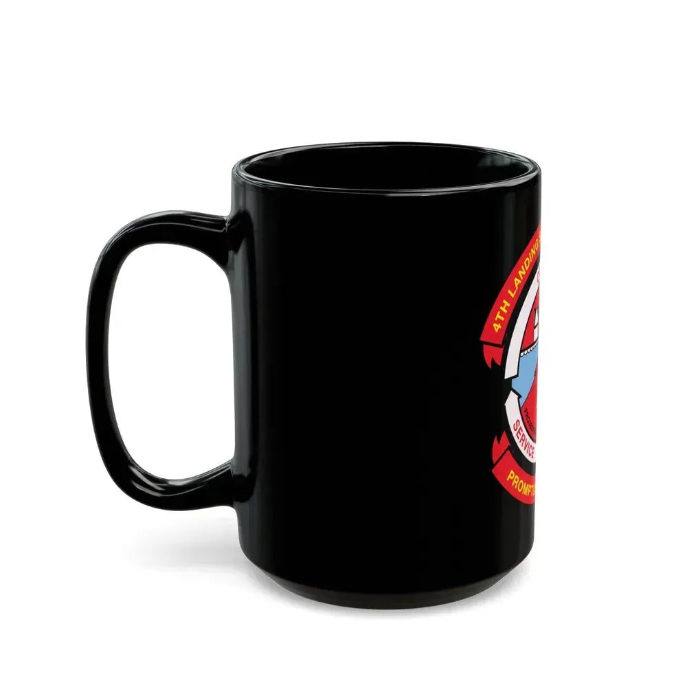 4th Landing Support Battalion Promptus Ad Eundum (USMC) Black Coffee Mug - Go Mug Yourself