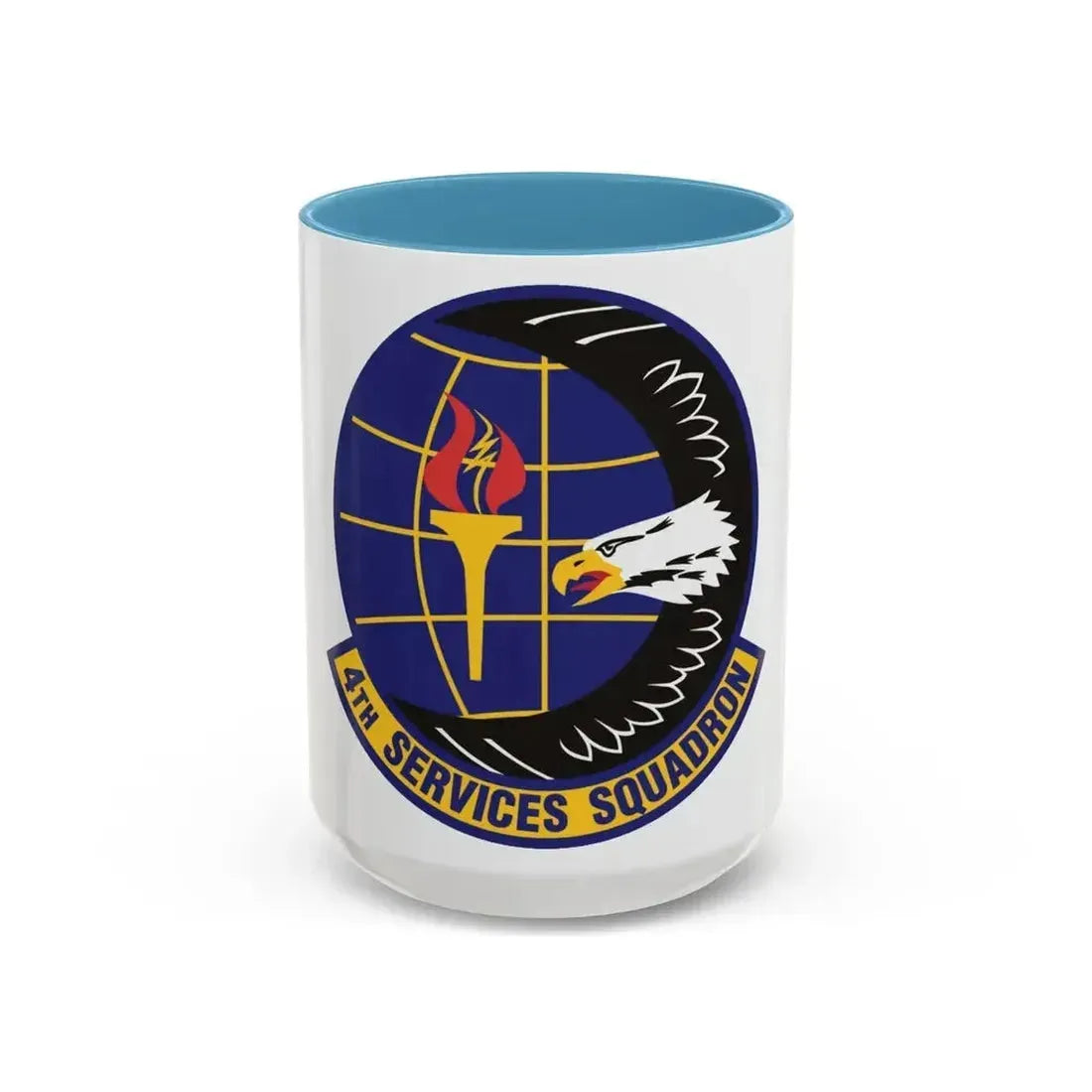 4th Services Squadron (U.S. Air Force) Accent Coffee Mug 15oz Light Blue - Go Mug Yourself