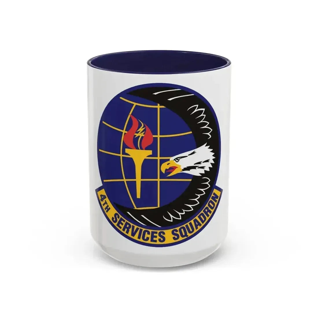 4th Services Squadron (U.S. Air Force) Accent Coffee Mug 15oz Navy - Go Mug Yourself