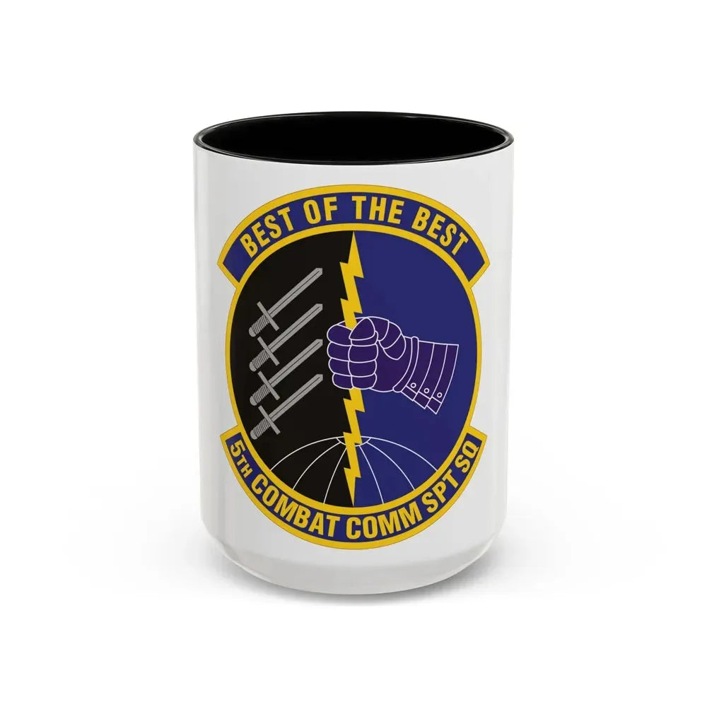 5 Combat Communications Support Squadron ACC (U.S. Air Force) Accent Coffee Mug 15oz Black - Go Mug Yourself