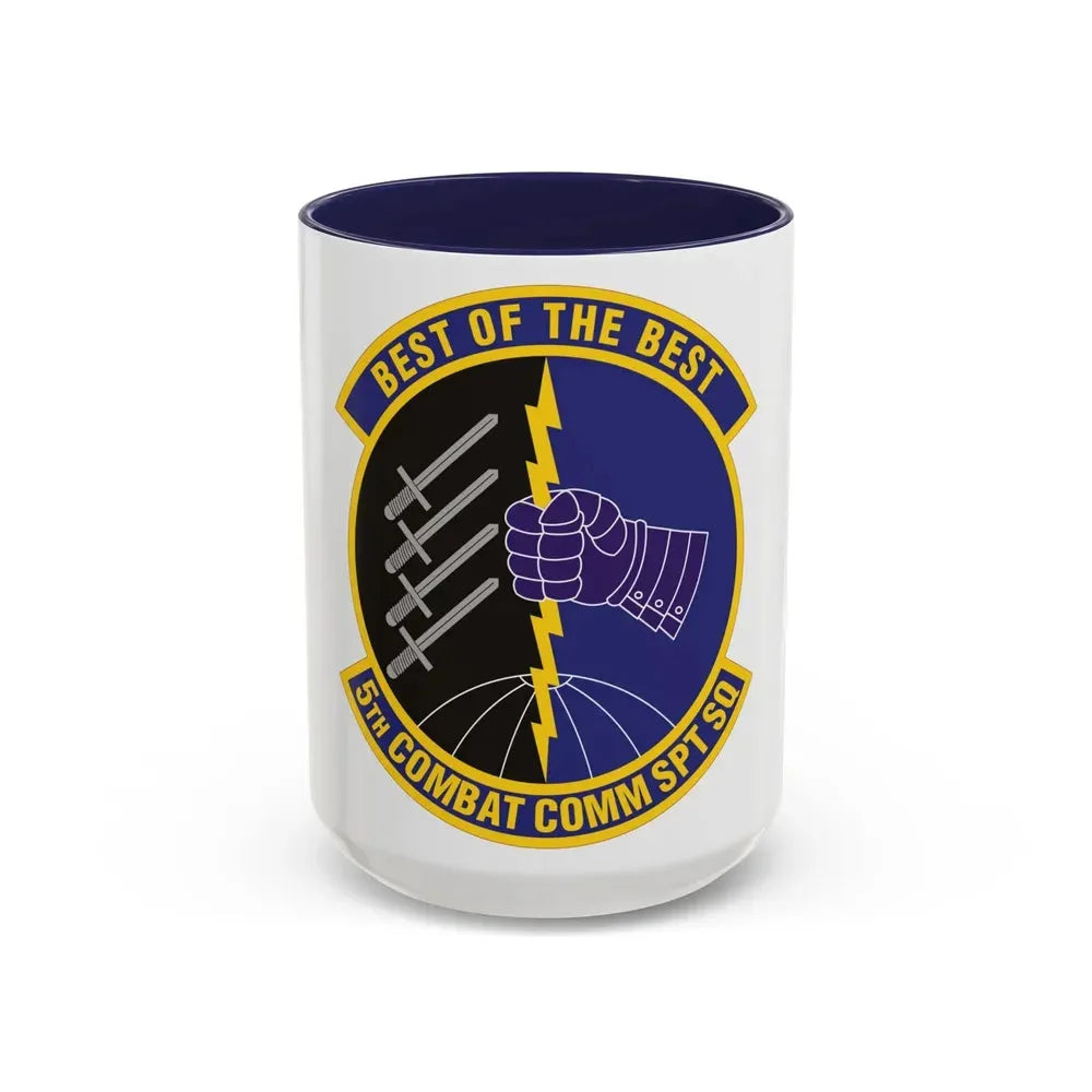 5 Combat Communications Support Squadron ACC (U.S. Air Force) Accent Coffee Mug 15oz Navy - Go Mug Yourself