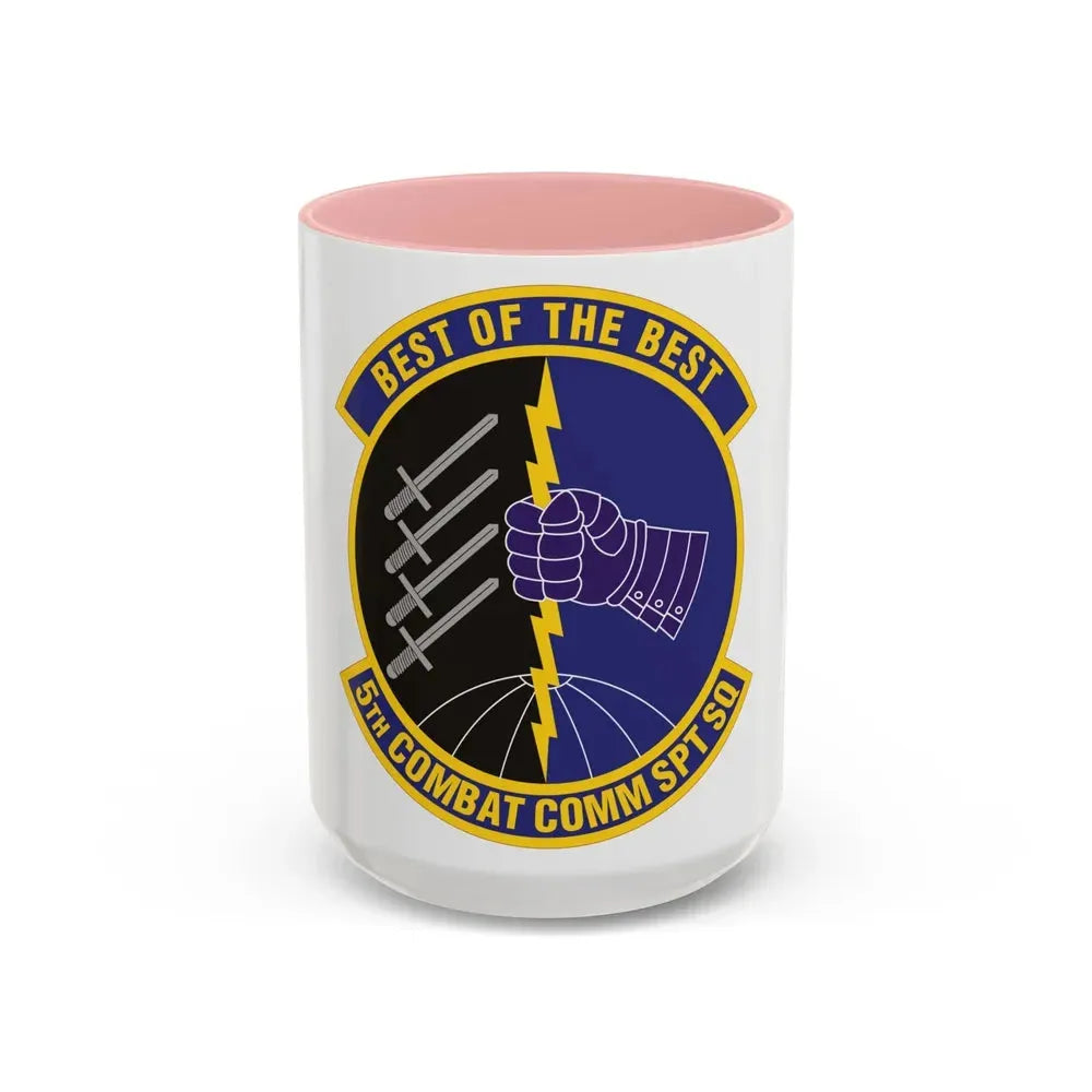 5 Combat Communications Support Squadron ACC (U.S. Air Force) Accent Coffee Mug 15oz Pink - Go Mug Yourself