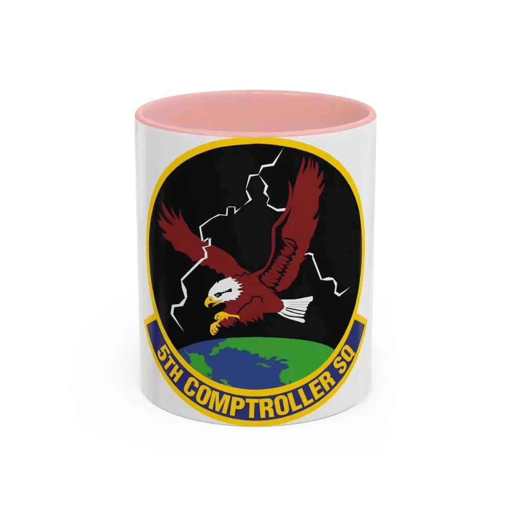 5 Comptroller Squadron AFGSC (U.S. Air Force) Accent Coffee Mug 11oz Pink - Go Mug Yourself