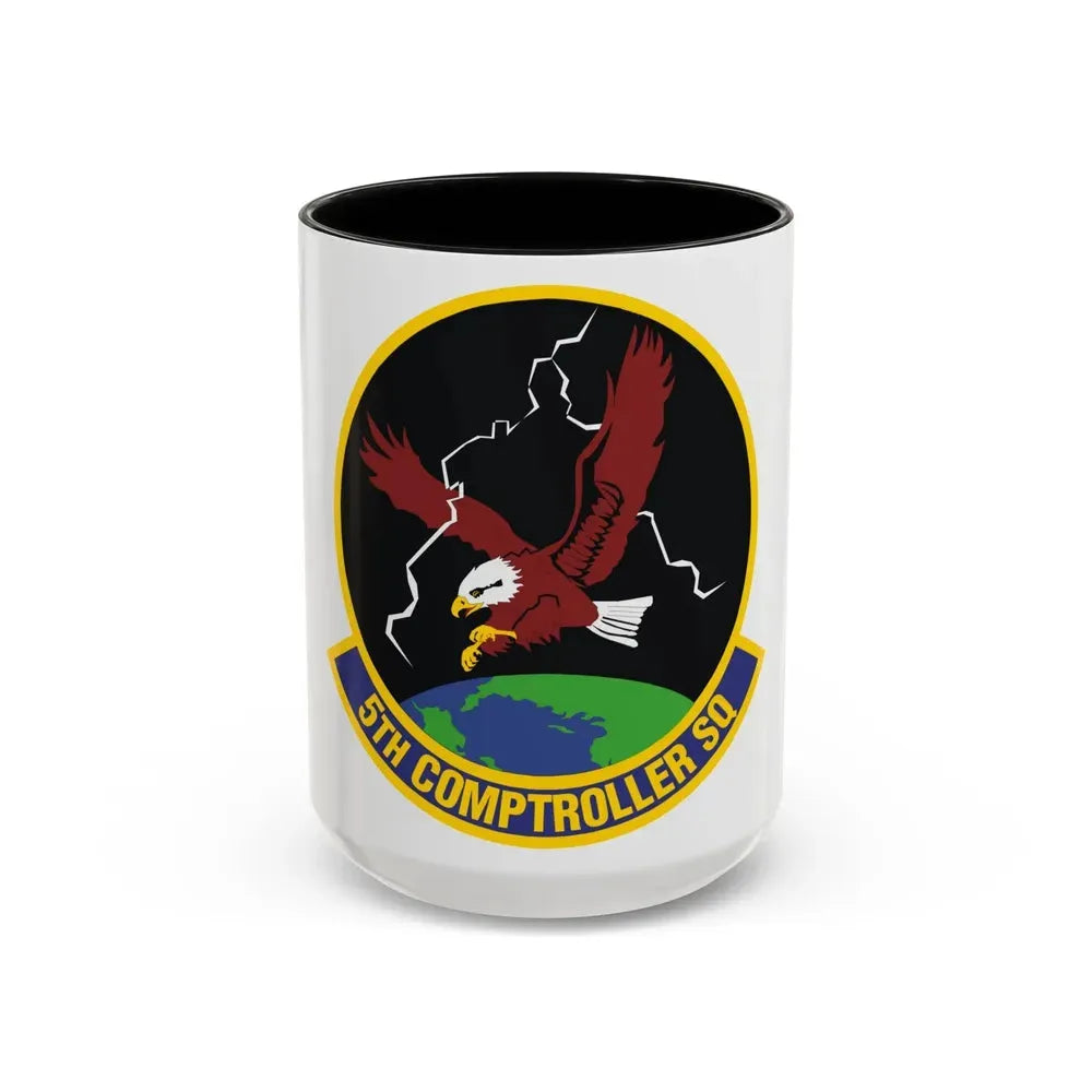 5 Comptroller Squadron AFGSC (U.S. Air Force) Accent Coffee Mug 15oz Black - Go Mug Yourself