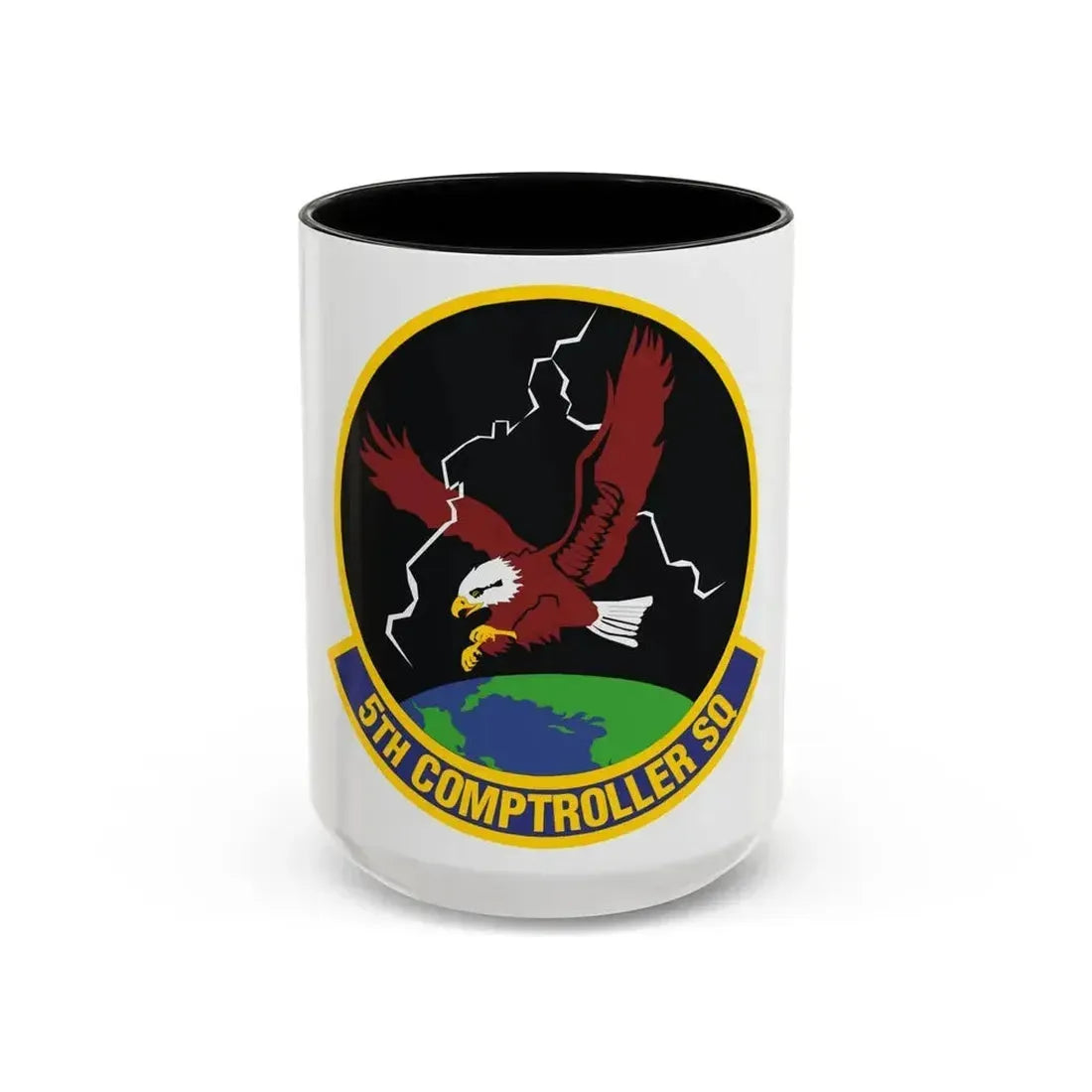 5 Comptroller Squadron AFGSC (U.S. Air Force) Accent Coffee Mug 15oz Black - Go Mug Yourself