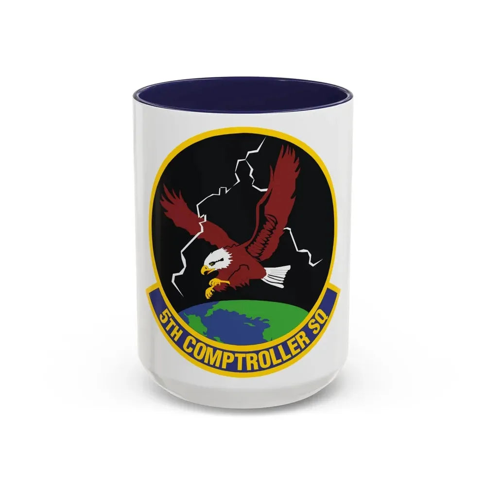 5 Comptroller Squadron AFGSC (U.S. Air Force) Accent Coffee Mug 15oz Navy - Go Mug Yourself